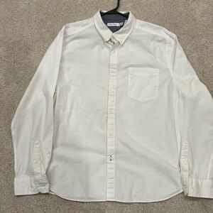 Nautica Long Sleeve buttoned Collar Shirt, White Size XXL